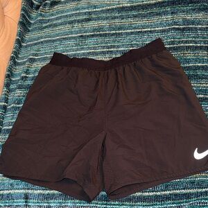Nike Black Shorts with White Swoosh Logo Adult S